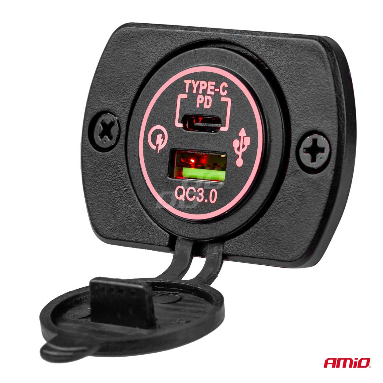 Incarcator auto pentru telefon, 2 porturi USB, 12/24V, AMIO, 1 buc