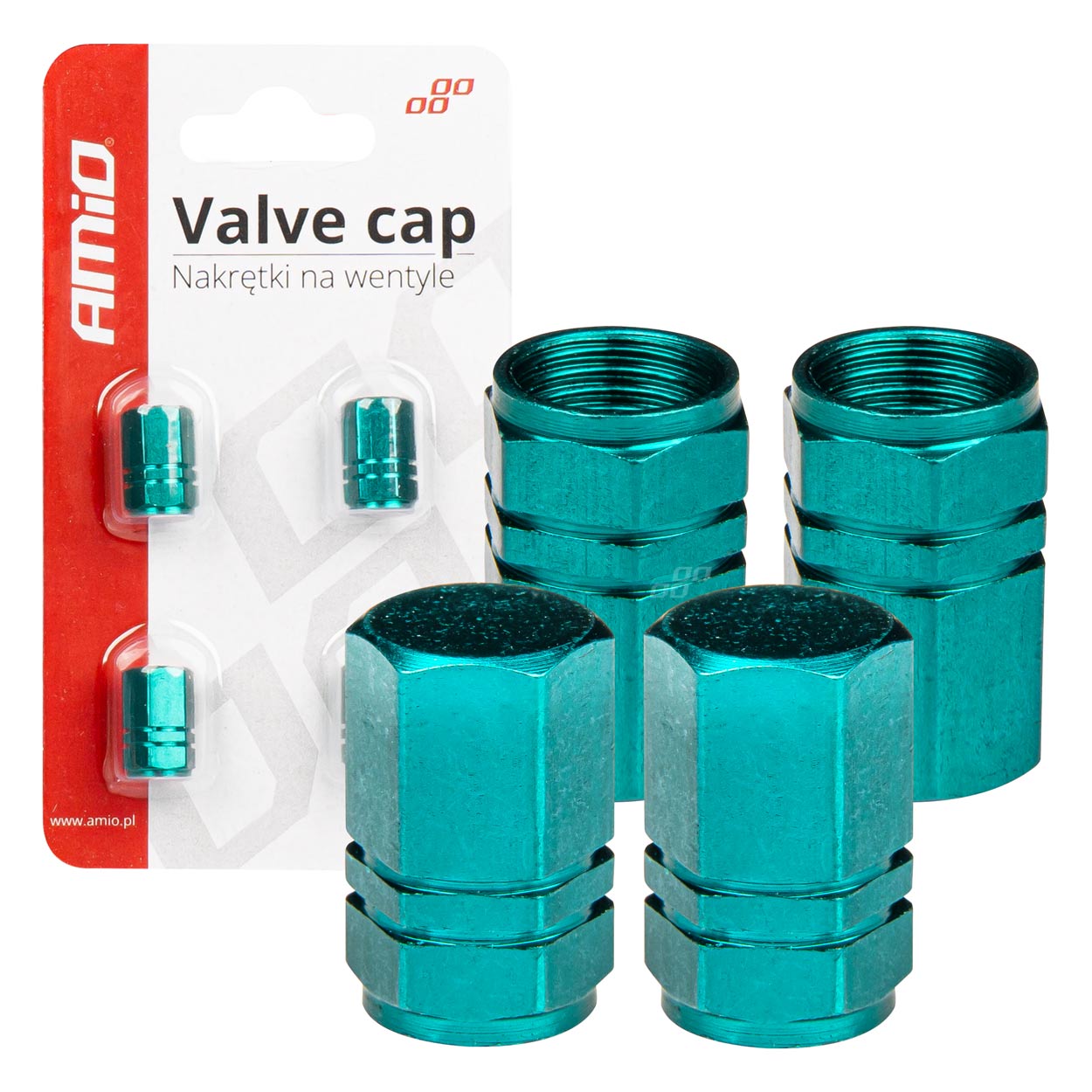 Set capace ventil 4 buc aluminiu, verde