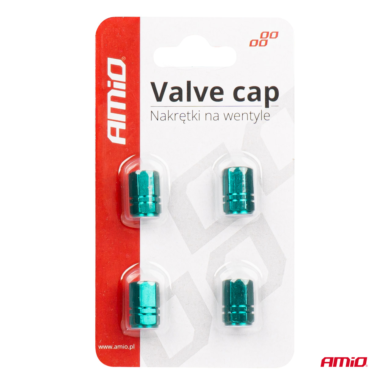 Set capace ventil 4 buc aluminiu, verde