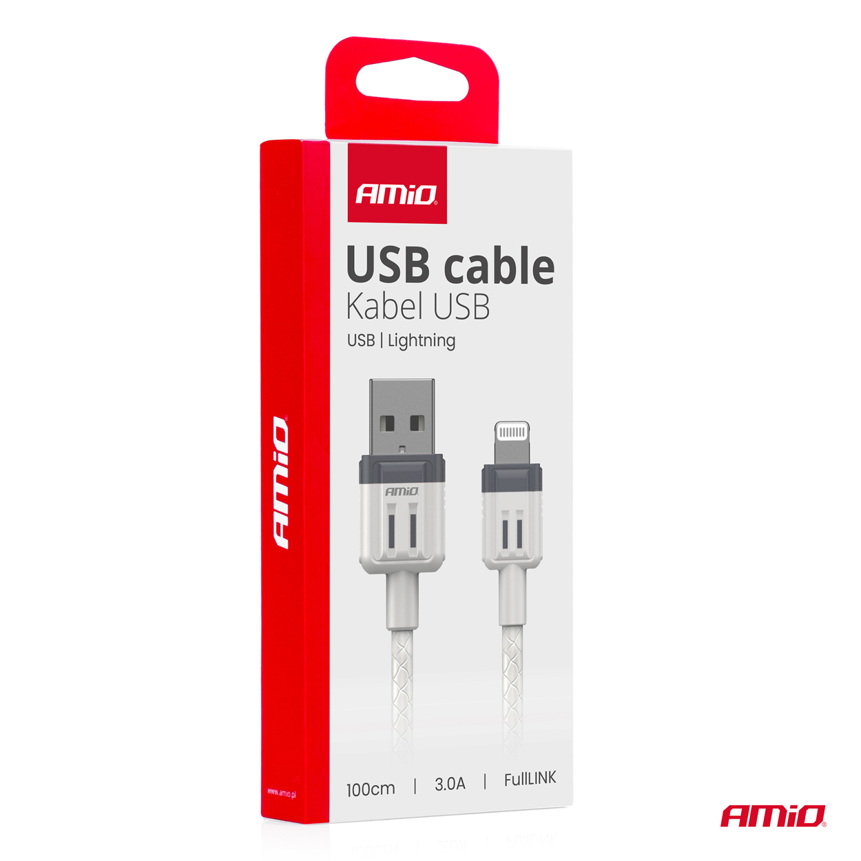 Cablu USB-Lightning 3A 100cm FullLINK, AMIO, 1buc