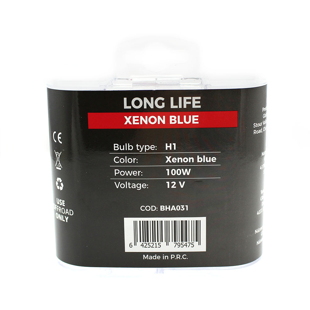 Set de 2 becuri halogen h1 +130% intensitate - long life, 1 set, BHA031