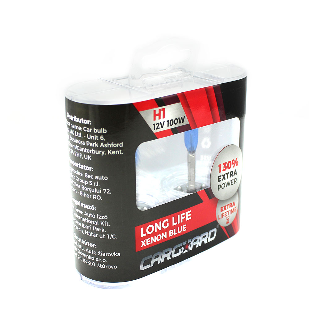 Set de 2 becuri halogen h1 +130% intensitate - long life, 1 set, BHA031