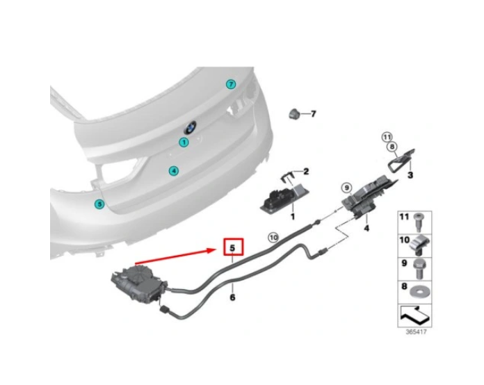 Actuator inchidere haion Bmw X6 F16, F86 2014-, 51247318696