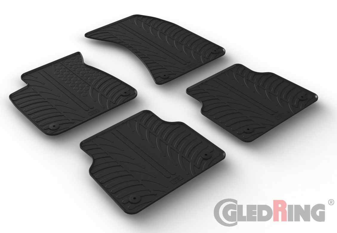 Set covorase auto din cauciuc Audi A8 (D4), 2009-2017 Sedan/Limuzina, pentru modele cu cutie automata, 4 bucati, Gledring