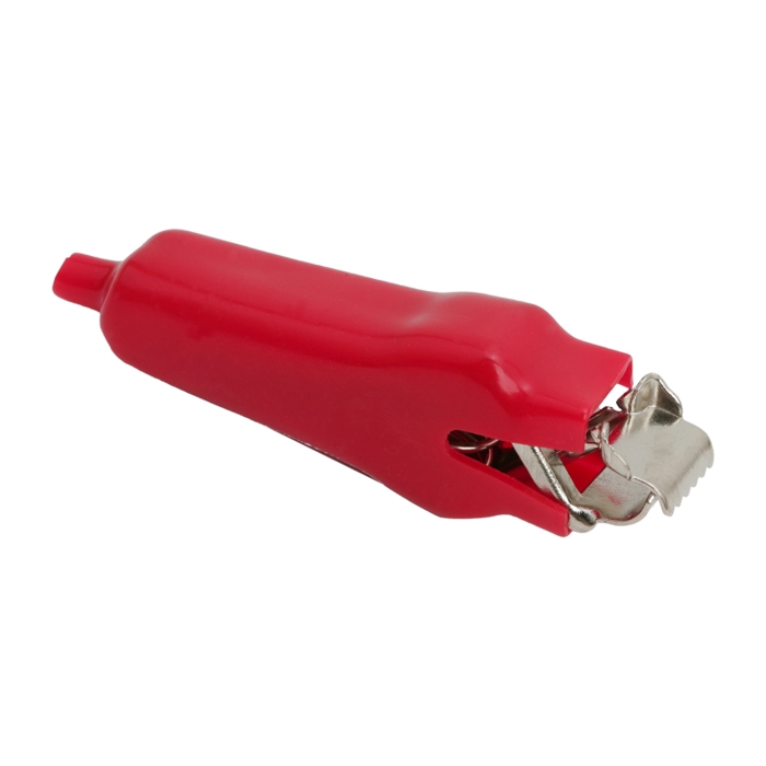 Clema contacte electrice tip cleste crocodil, extra mare, 30A, culoare rosu, set 10 buc.