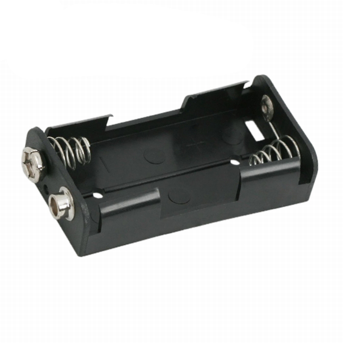 Suport baterie AA 2 buc (baterie creion), 57x30mm, cu mufa de conectare de tip baterie de 9 V.