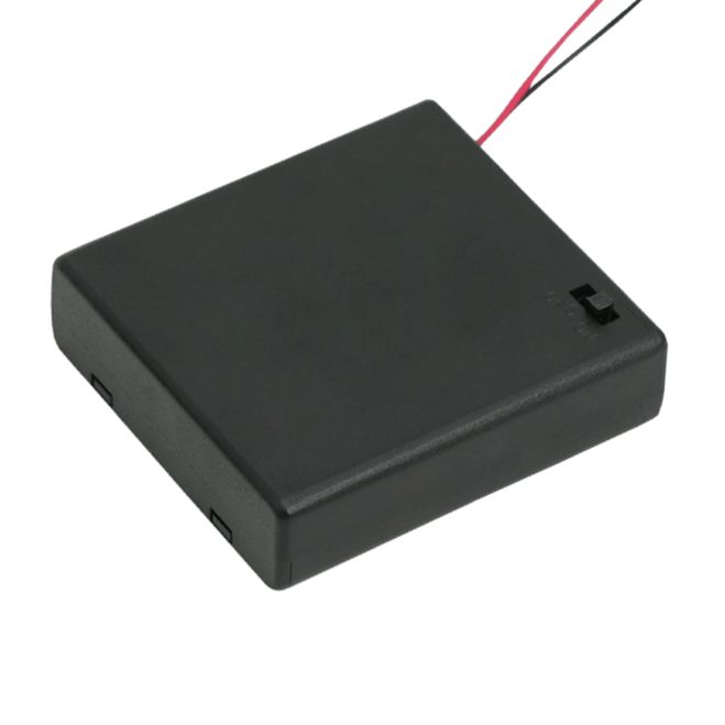 Suport baterie tip AA, 4 buc. (baterie creion), cu fir conexiune 12cm, 69x65mm