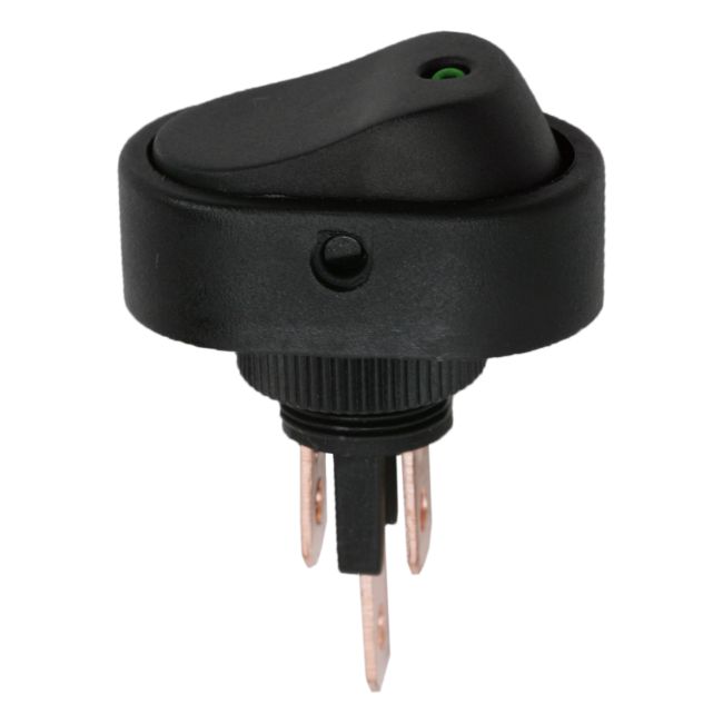 Intrerupator basculant 1 circuit 20A-12V DC OFF-ON, cu LED verde, Set comutatoare 5 buc