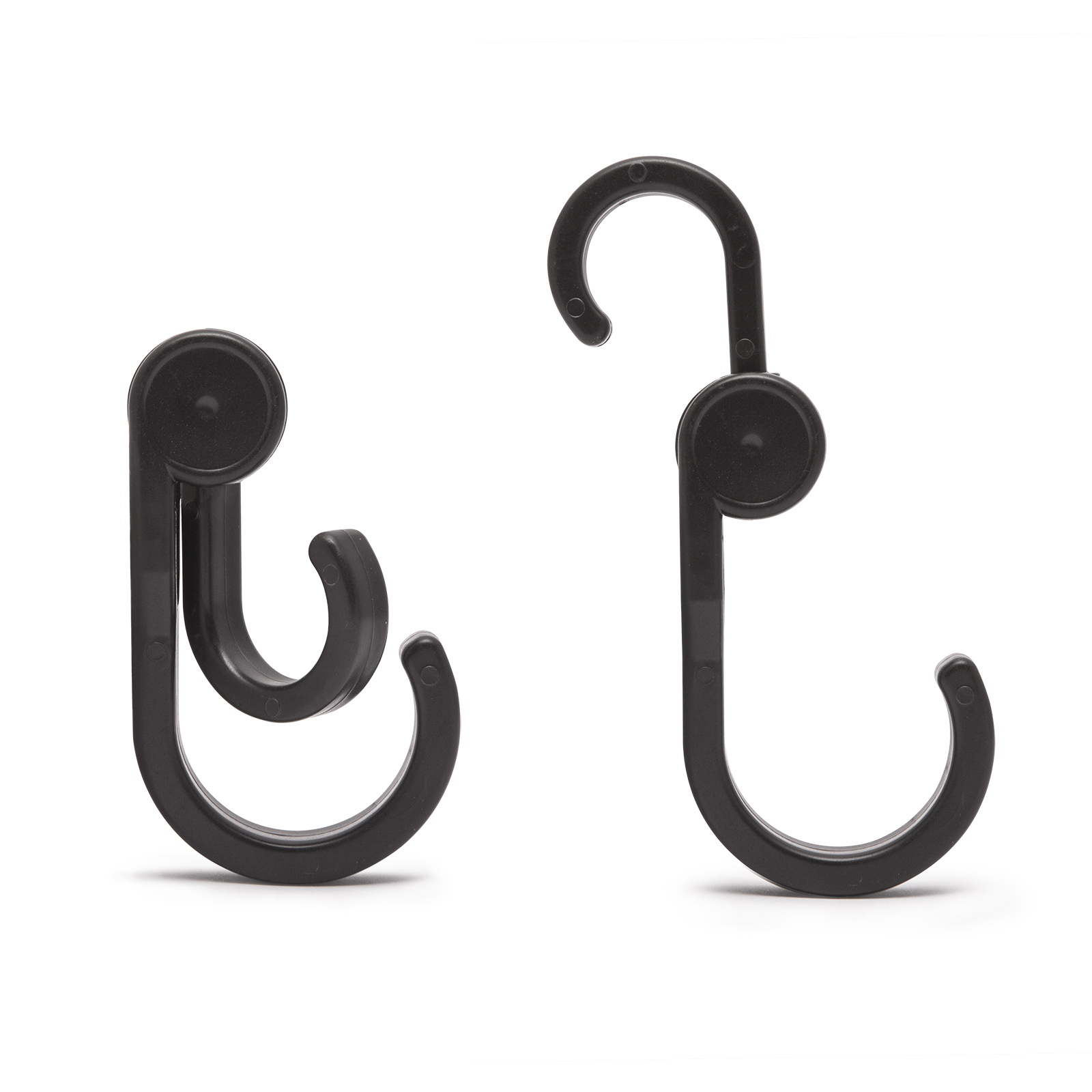 Carlige rabatabile, material plastic, negru, 2 buc./set