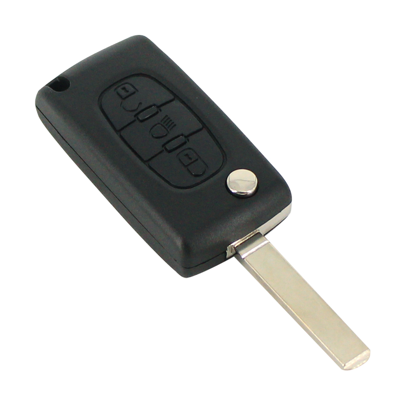 Carcasa cheie tip briceag Peugeot 307, 3 butoane, lama VA2-SH3 Light, cu suport baterie