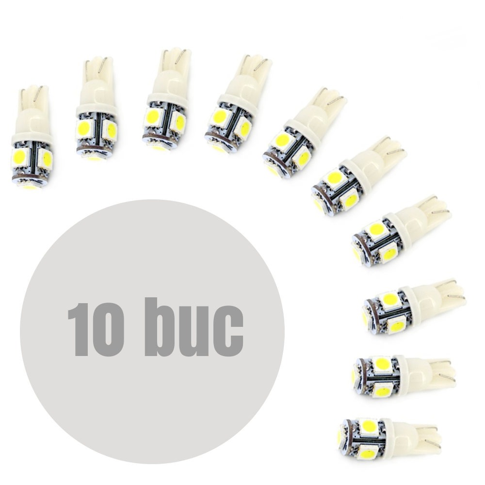 Bec de pozitie LED SMD T10 W2.1x9.5 12V 1.25W , set 10 buc. Bec de pozitie LED SMD T10 W2.1x9.5 12V 1.25W , set 10 buc.