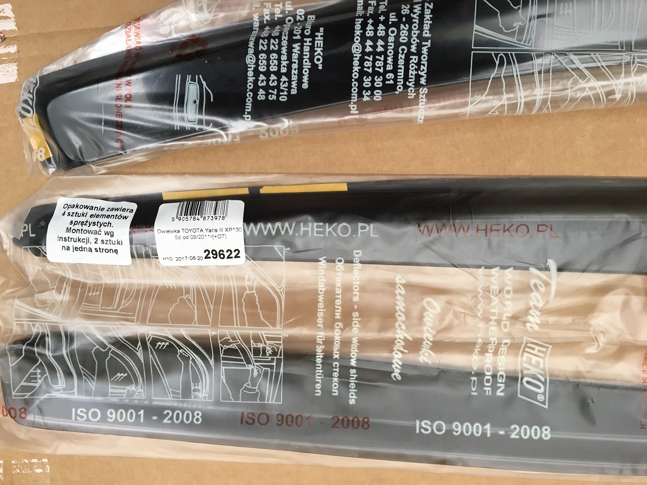 Paravanturi auto Toyota Yaris Hatchback, An fabricatie 2011- , Fata DREAPTA si Spate, 3 Buc. marca HEKO Polonia - RESIGILAT - DOAR 3 BUC