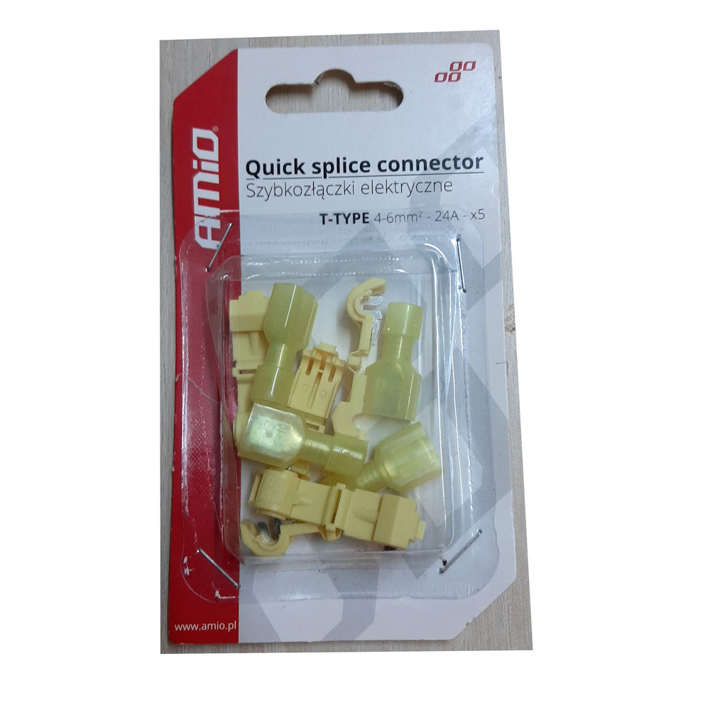 Cuplaje electrice pentru imbinari rapide de tip-T 04 - 6mm2, 24A, 5 buc/blister LIPSA O BUCATA