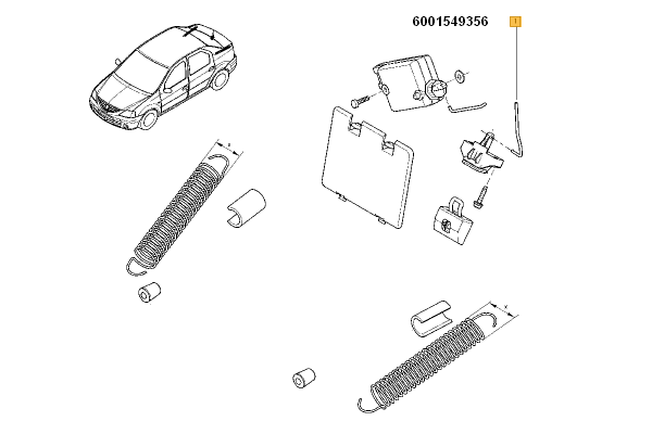 Tija Comanda Deschidere portbagaj Dacia Logan Berlina 2004-2012, 6001549356, piesa originala OE