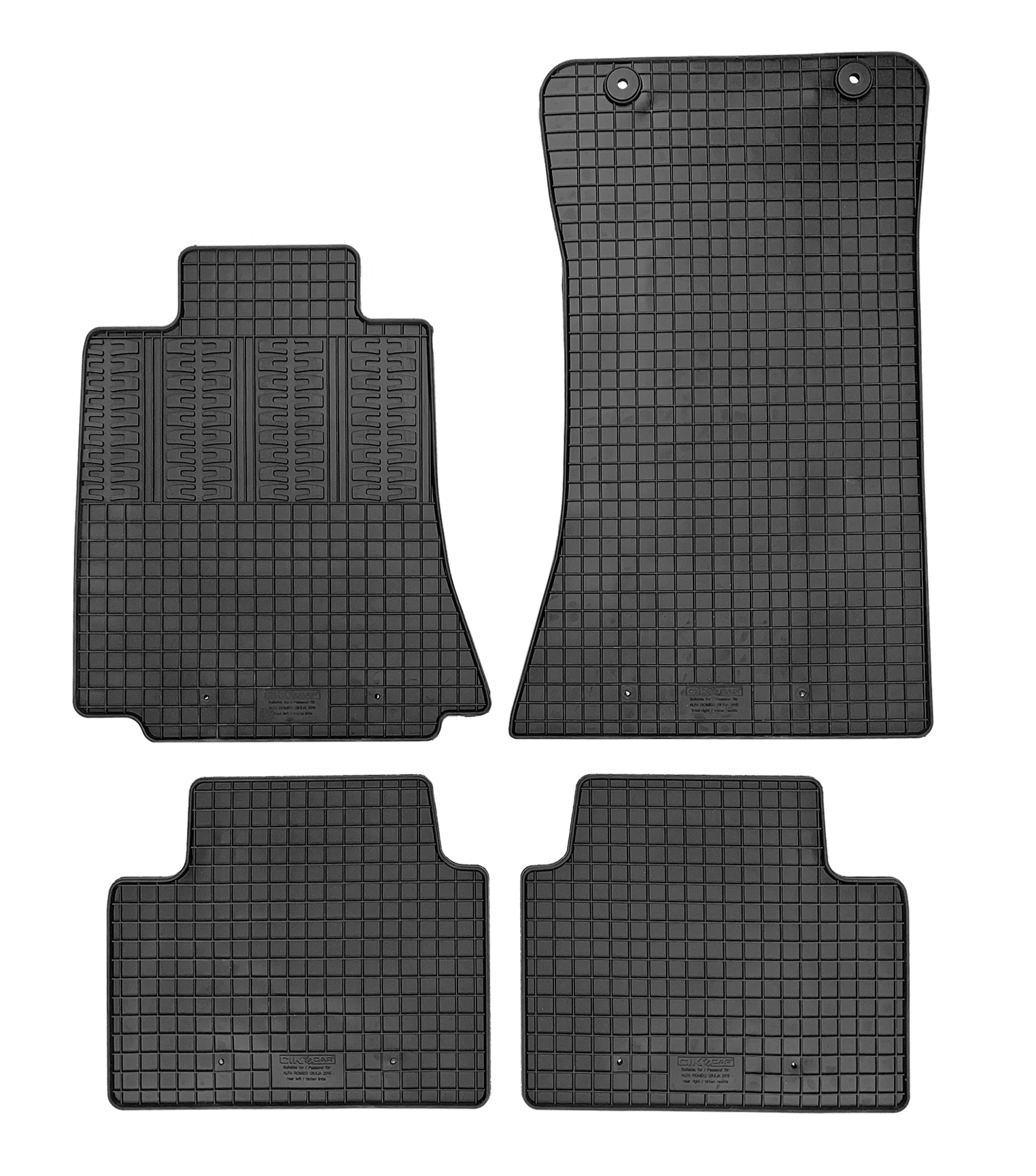 Set covorase auto din cauciuc Alfa Romeo Giulia 2015-, Negre