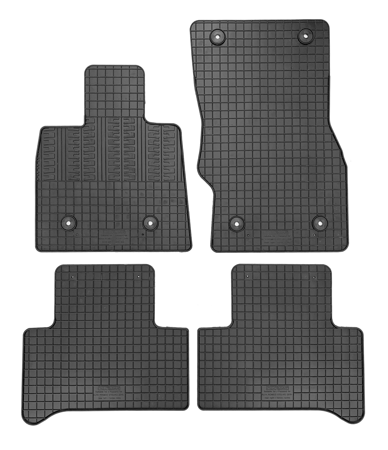 Set covorase auto din cauciuc Alfa Romeo Stelvio 2017-, Negre