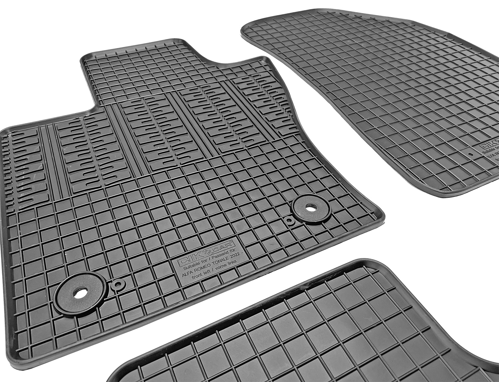 Set covorase auto din cauciuc Alfa Romeo Tonale 2022-, Negre Set covorase auto din cauciuc Alfa Romeo Tonale 2022-, Negre
