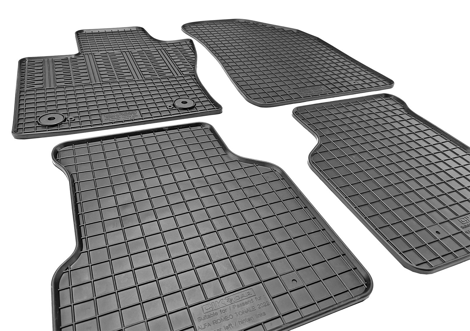Set covorase auto din cauciuc Alfa Romeo Tonale 2022-, Negre Set covorase auto din cauciuc Alfa Romeo Tonale 2022-, Negre