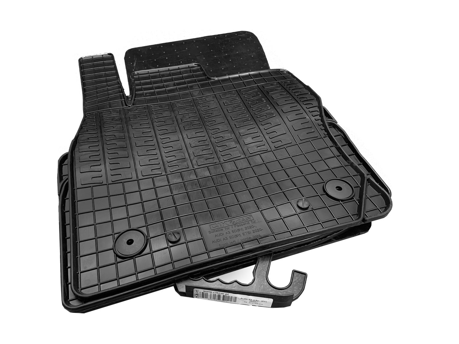 Set covorase auto din cauciuc Audi A3 4/5 Usi (8Y) 2020-, ETSI, Negre