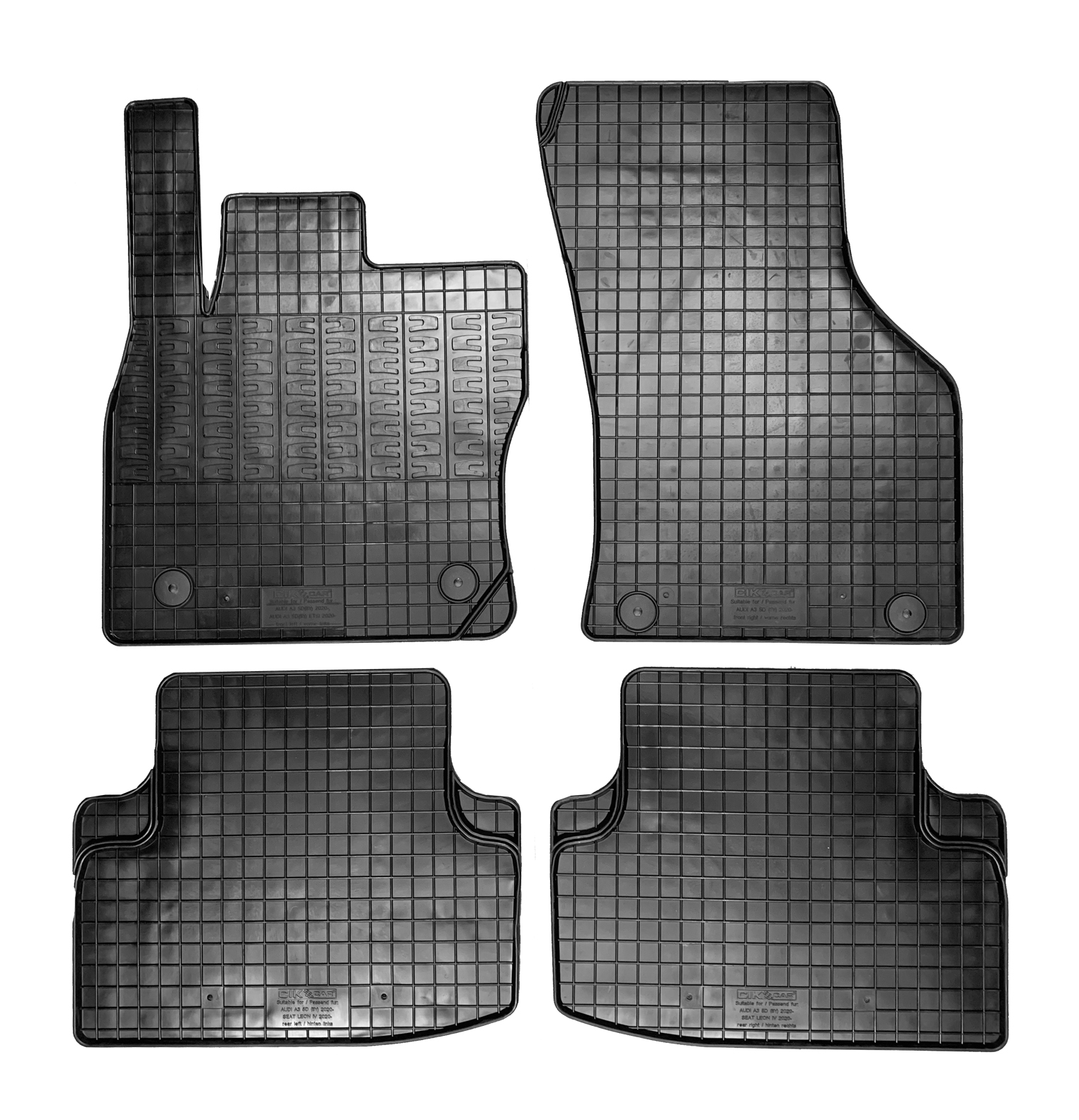Set covorase auto din cauciuc Audi A3 4/5 Usi (8y) 2020-, Negre