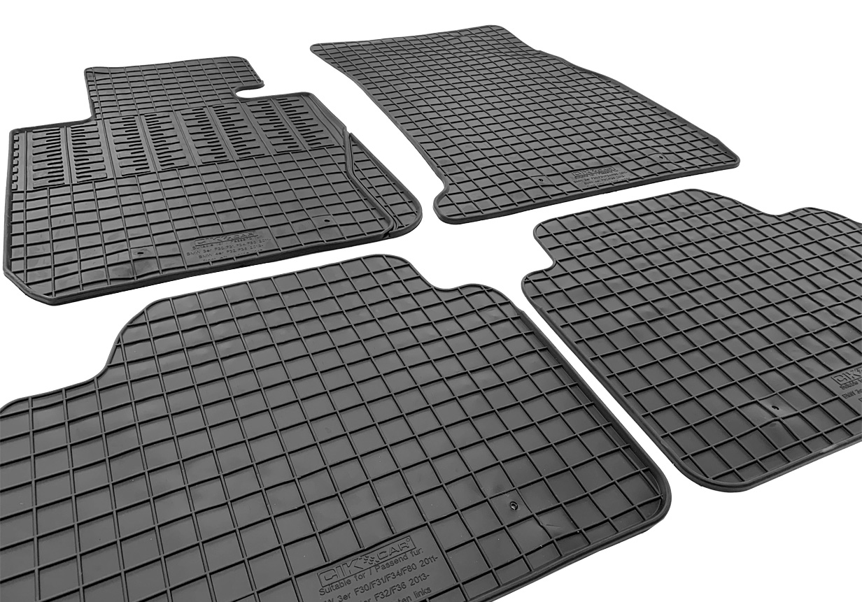 Set covorase auto din cauciuc Bmw Seria 3 [F30 F31 F34 F80] 2011-2019; Bmw Seria 4 [F32 F36] 2013-2020, Negre