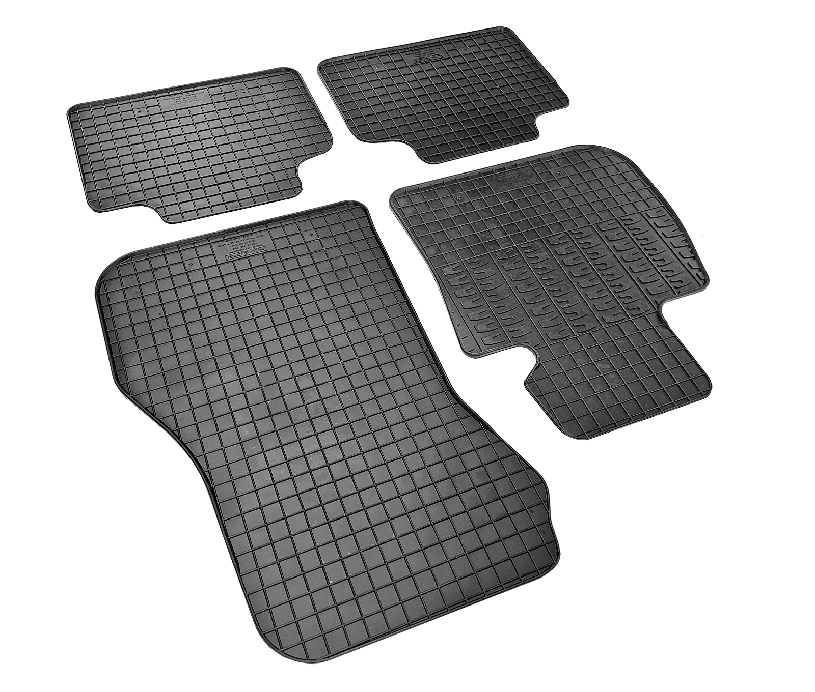Set covorase auto din cauciuc BMW X1 (F48) 2016-, X1 (U11) 2022-, X2 (F39) 2018-, X2 (U10) 2024-, seria 2 (F45) / (U06) Active Tourer 2014- / 2022-; Mini Countryman (U25) 2024-, Negre