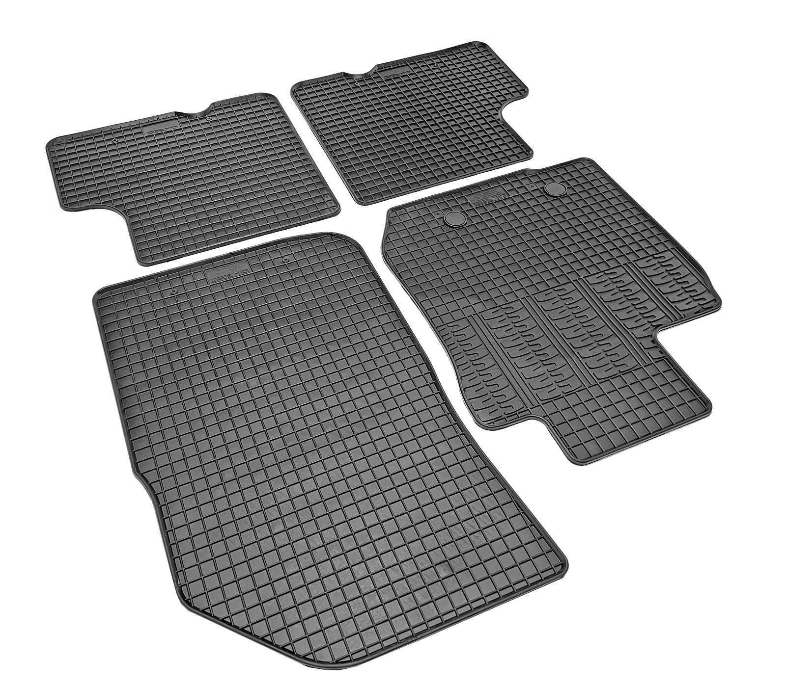 Set covorase auto din cauciuc Dacia Duster 4x4 2010-2014; Dacia Duster 2x4, 4x4 2014- , ingust [Distanta fixa ​​ampatament: Lp 21 cm], Negre