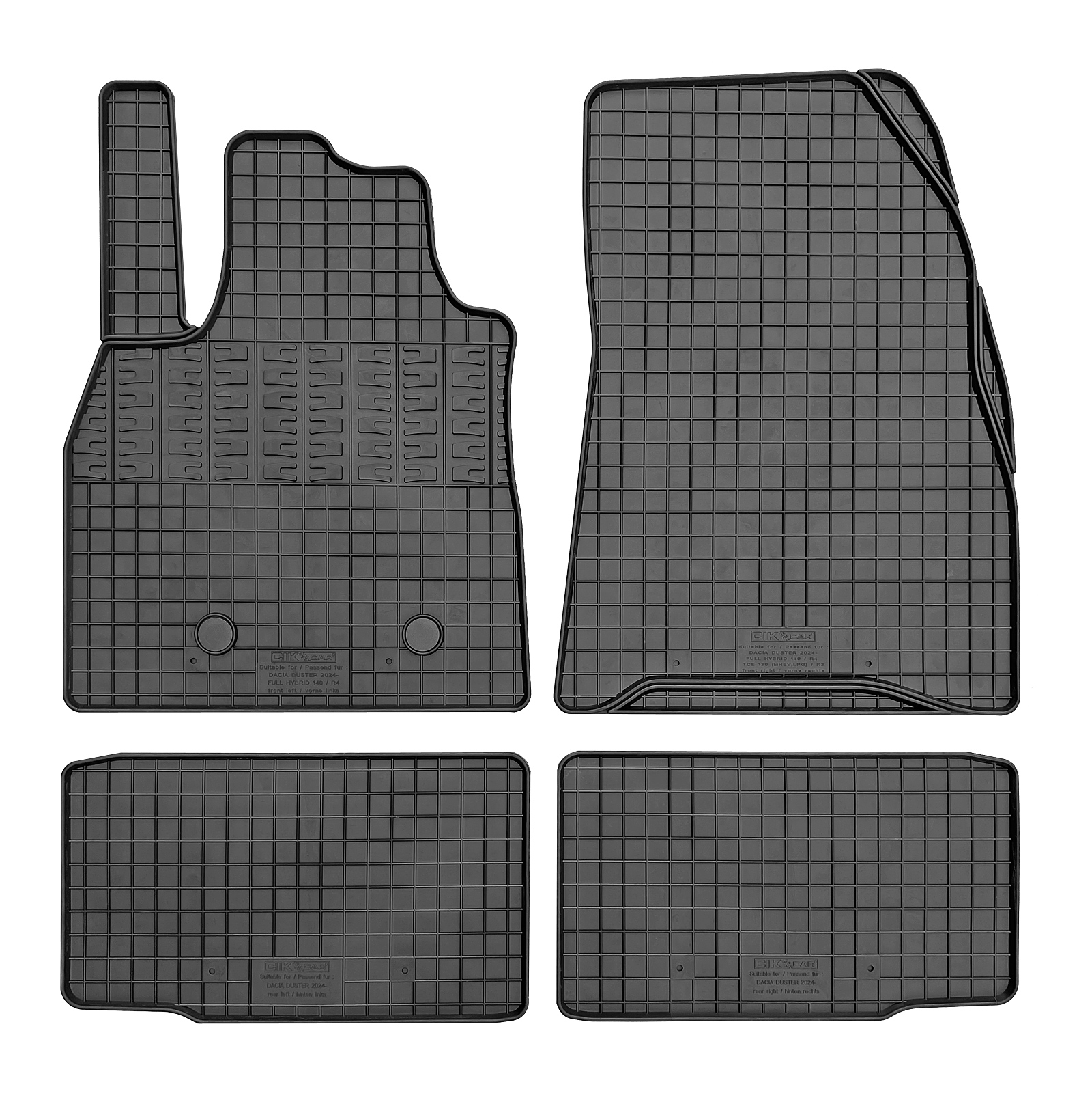 Set covorase auto din cauciuc Dacia Duster 2024- , Full Hybrid, Negre