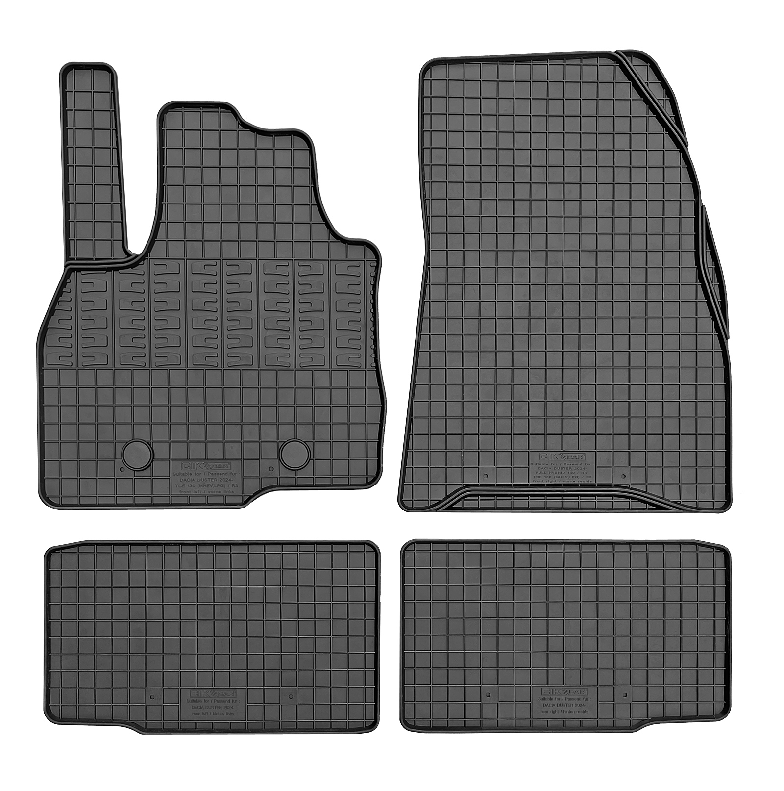 Set covorase auto din cauciuc Dacia Duster 2024- , Mild Hybrid, Negre