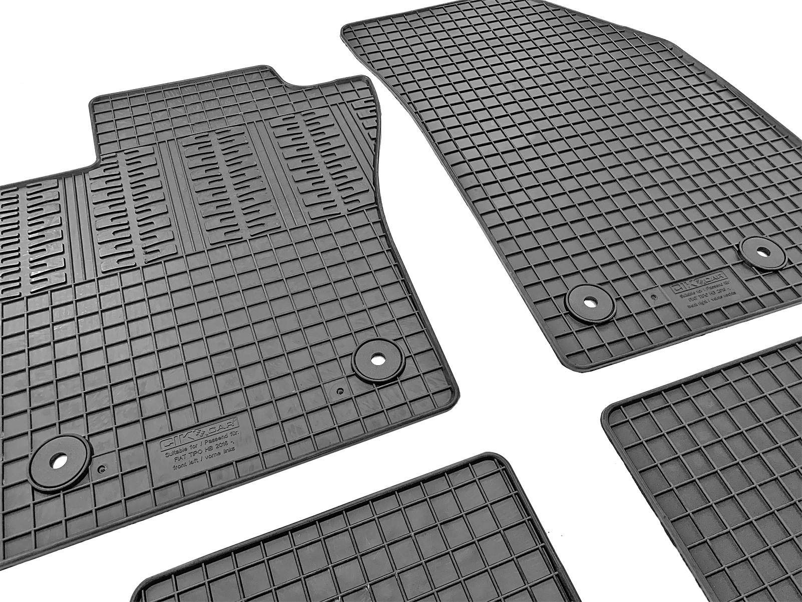 Set covorase auto din cauciuc Fiat Tipo Hatchback 2016-; Tipo Combi 2016-, Negre