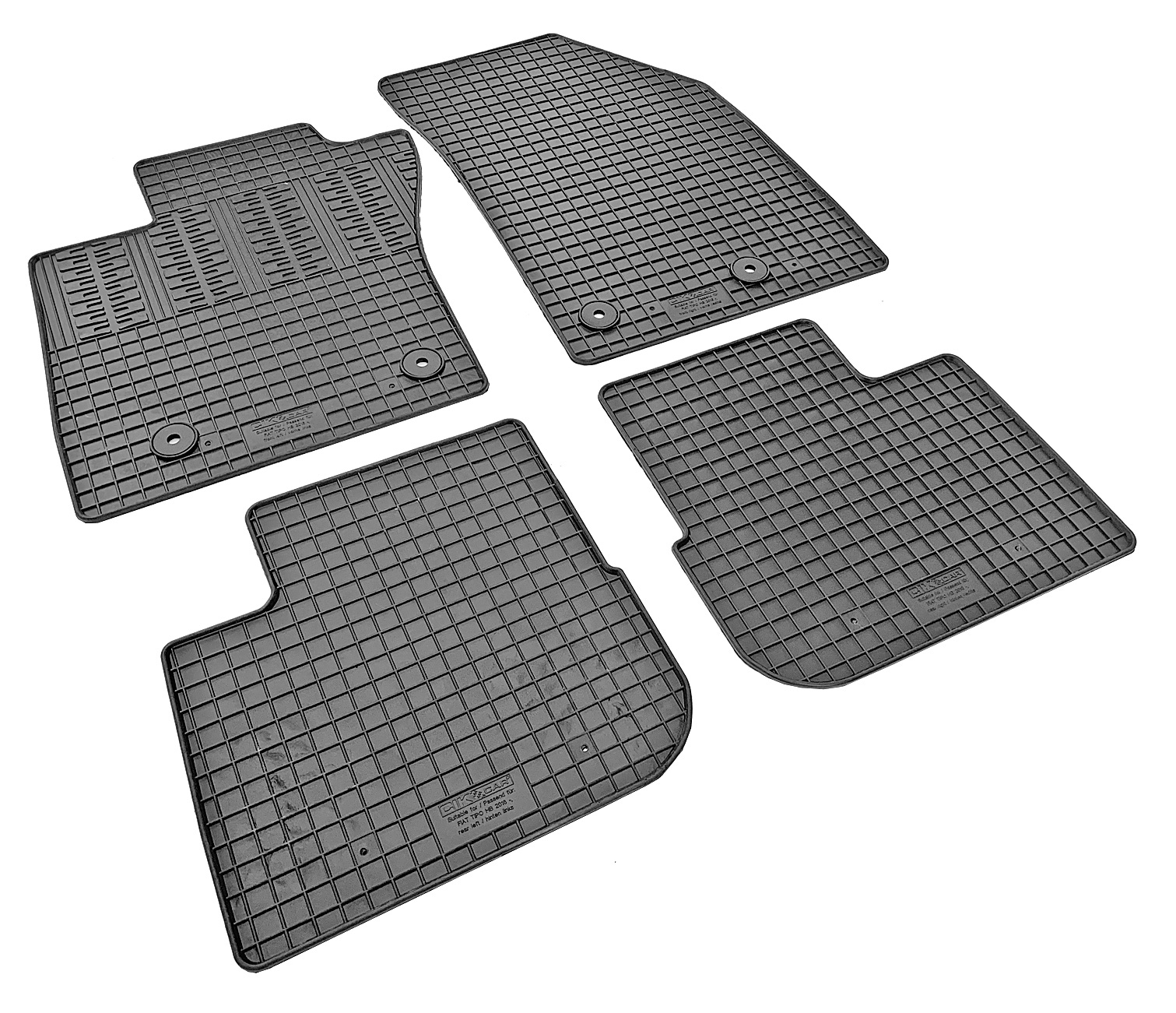 Set covorase auto din cauciuc Fiat Tipo Hatchback 2016-; Tipo Combi 2016-, Negre