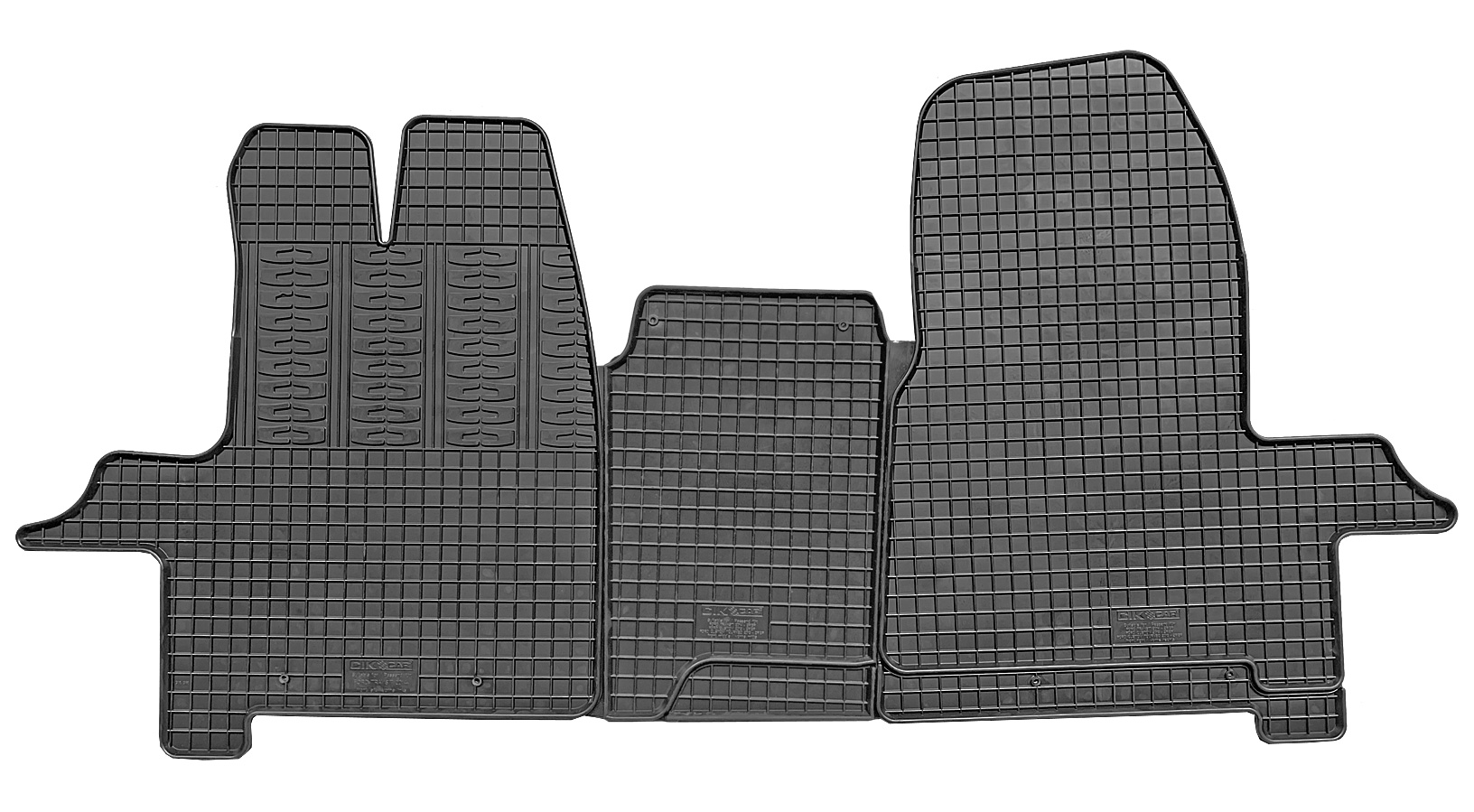 Set covorase auto din cauciuc Ford Transit 2014-; Ford Custom 2012-, 2/3 locuri, [randul 1] (comercial), Negre