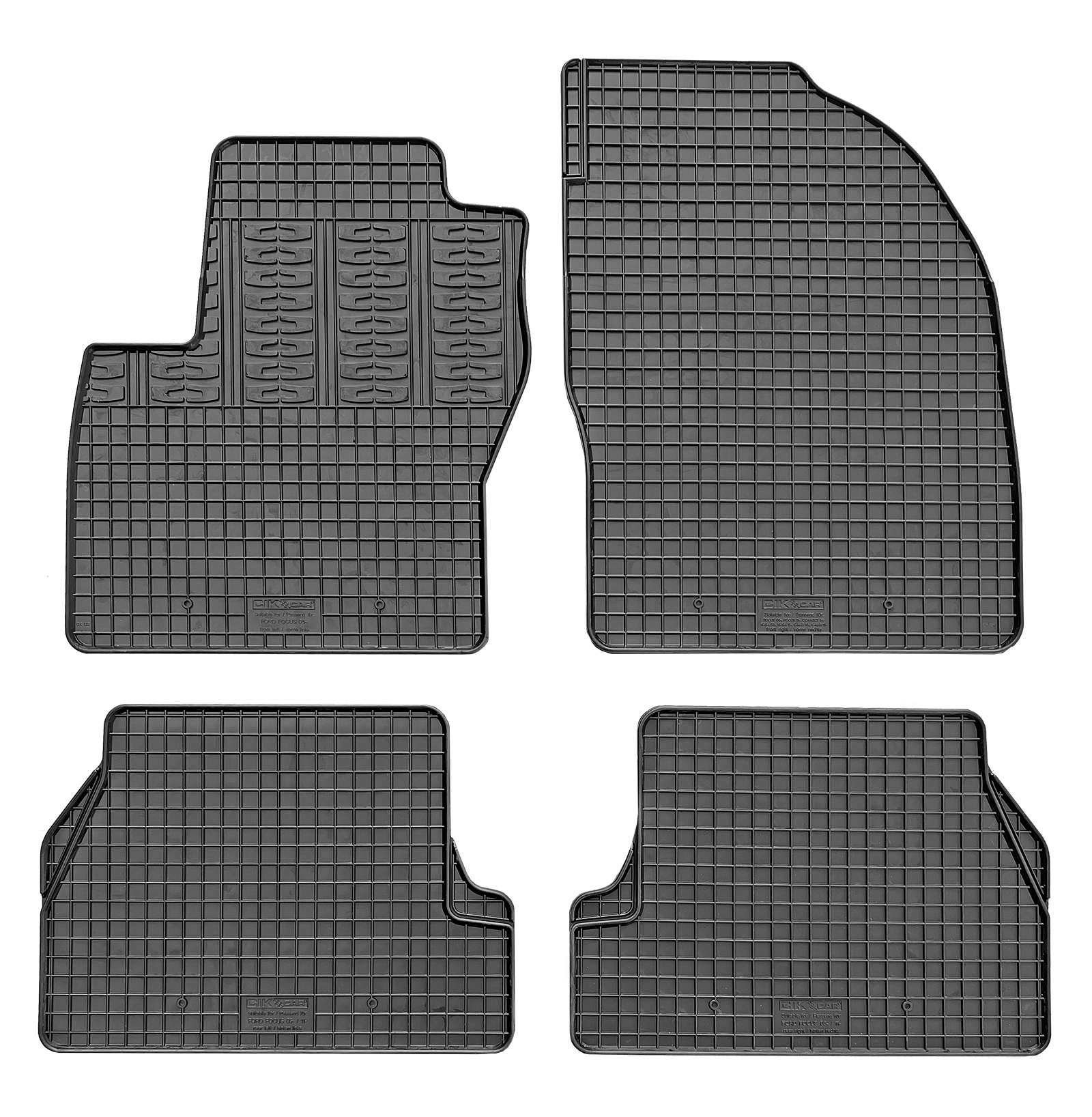 Set covorase auto din cauciuc Ford Focus 2 2005-2011, Negre