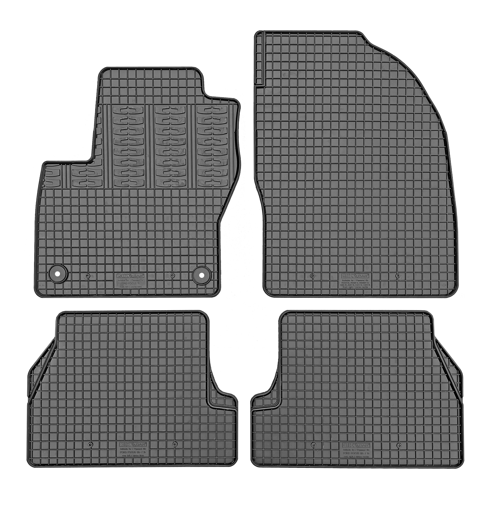 Set covorase auto din cauciuc Ford Focus 3 2011-2014, Negre