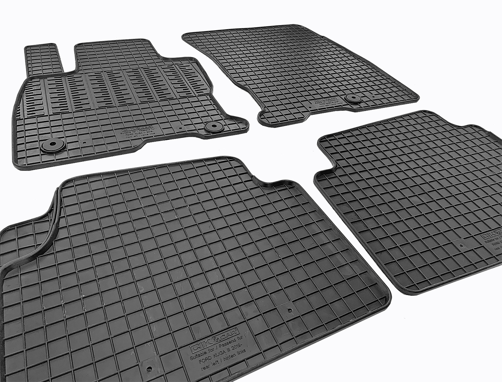 Set covorase auto din cauciuc Ford Kuga 3 2019-; Kuga 3 2019-, Hibrid, Negre