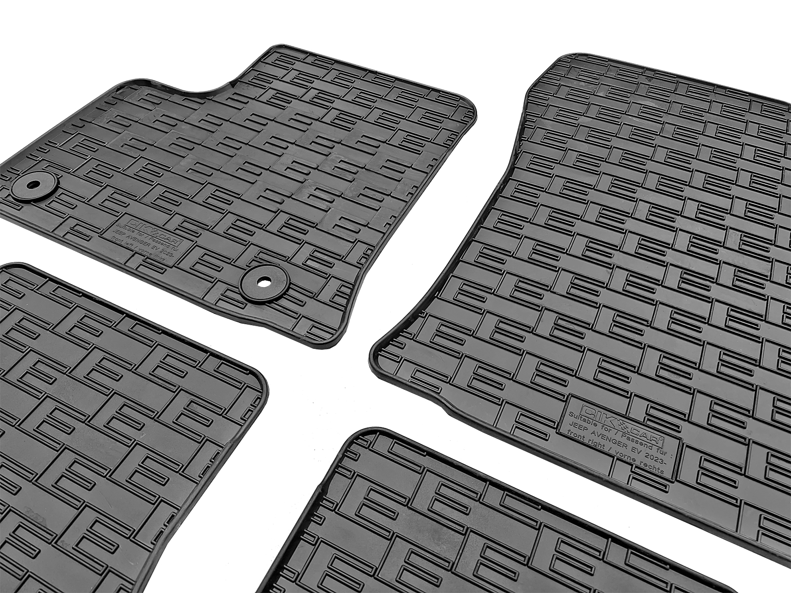 Set covorase auto din cauciuc Jeep Avenger 2023- , Electric; Fiat 600e 2023-; Alfa Romeo Junior 2024- , Electric, Negre Set covorase auto din cauciuc Jeep Avenger 2023- , Electric; Fiat 600e 2023-; Alfa Romeo Junior 2024- , Electric, Negre