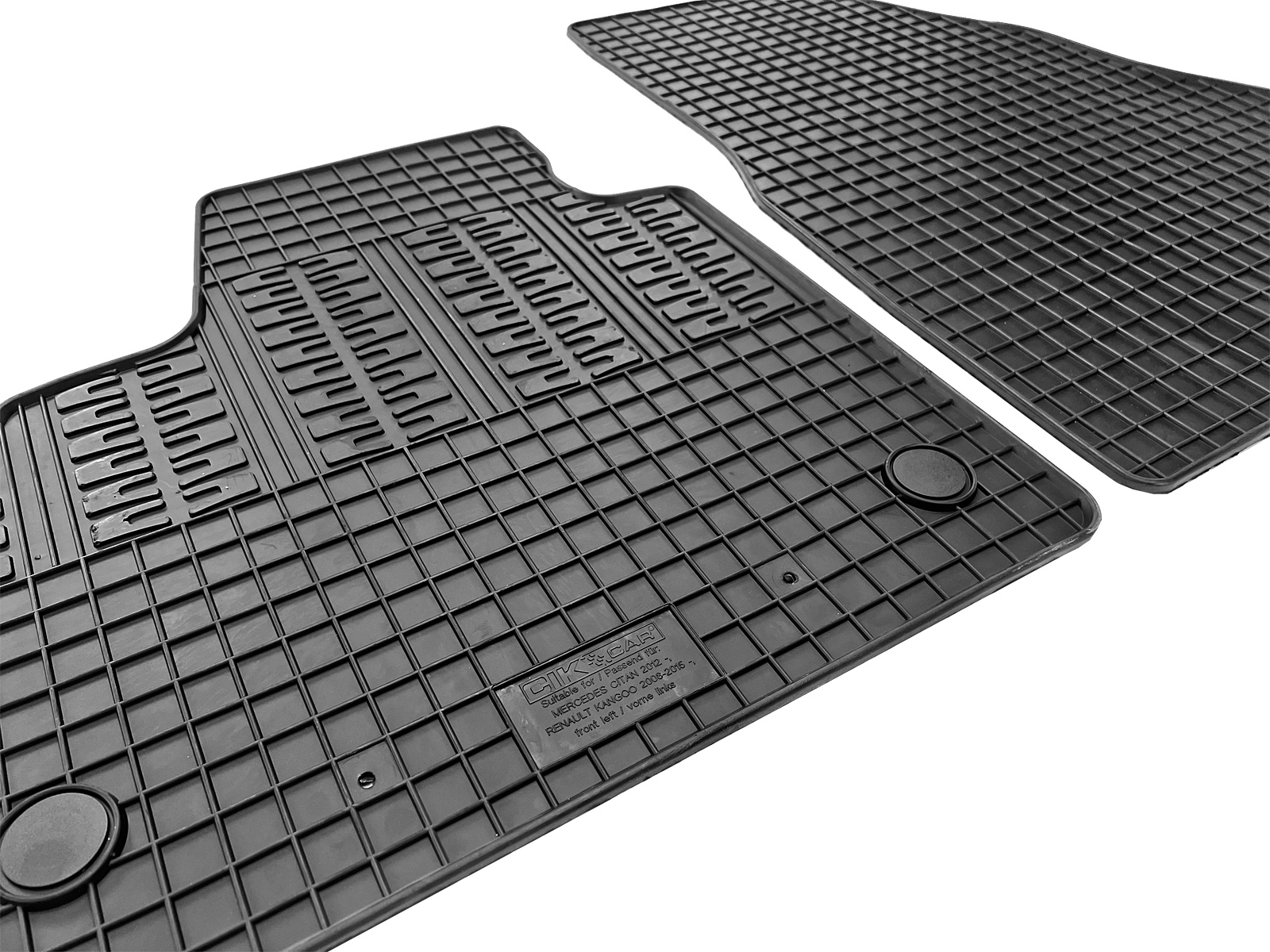 Set covorase auto din cauciuc Mercedes Citan 2012-2020; Nissan NV250 2019-; Renault Kangoo 2008-2020-, 2 Usi, Negre
