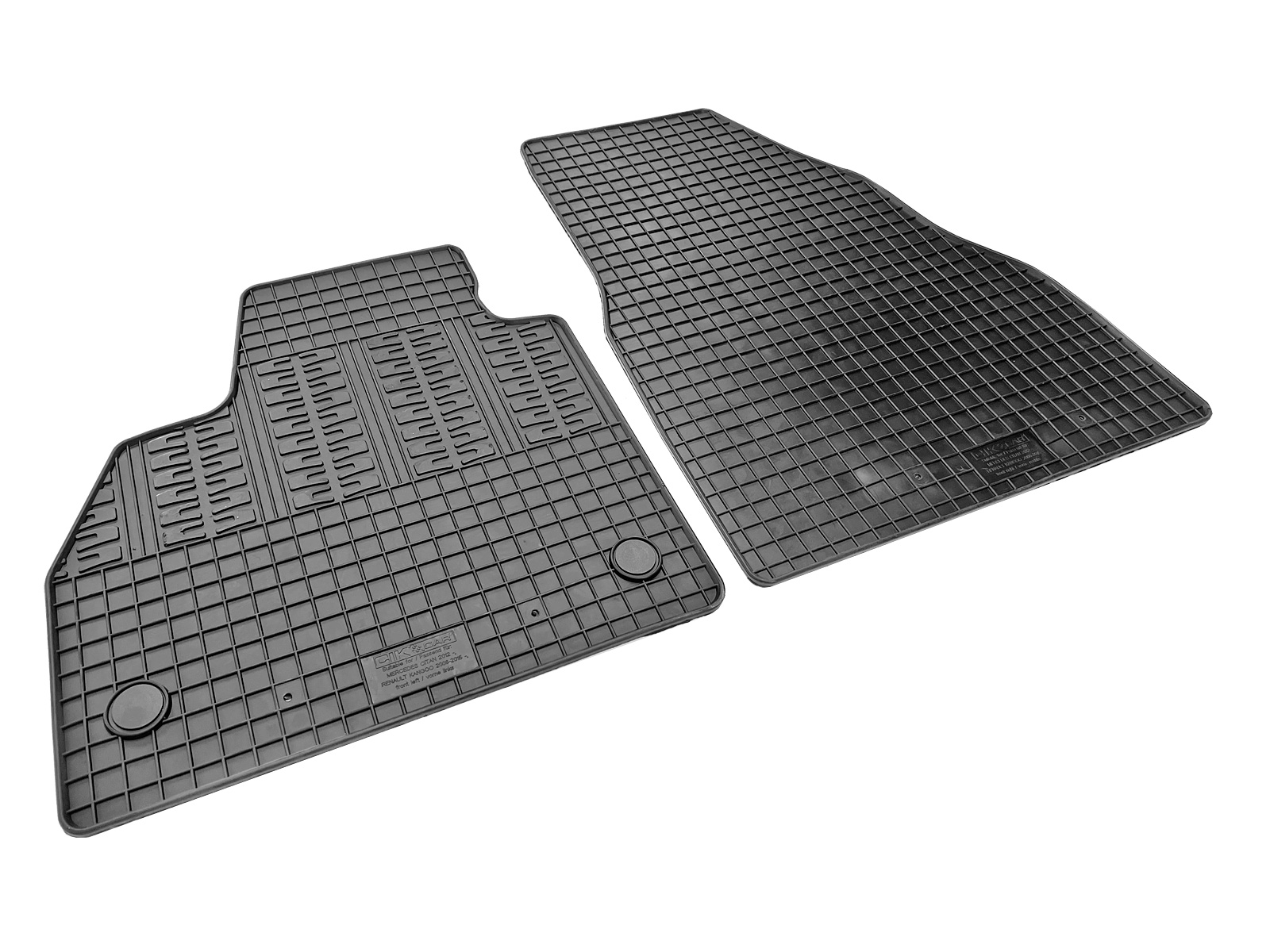Set covorase auto din cauciuc Mercedes Citan 2012-2020; Nissan NV250 2019-; Renault Kangoo 2008-2020-, 2 Usi, Negre