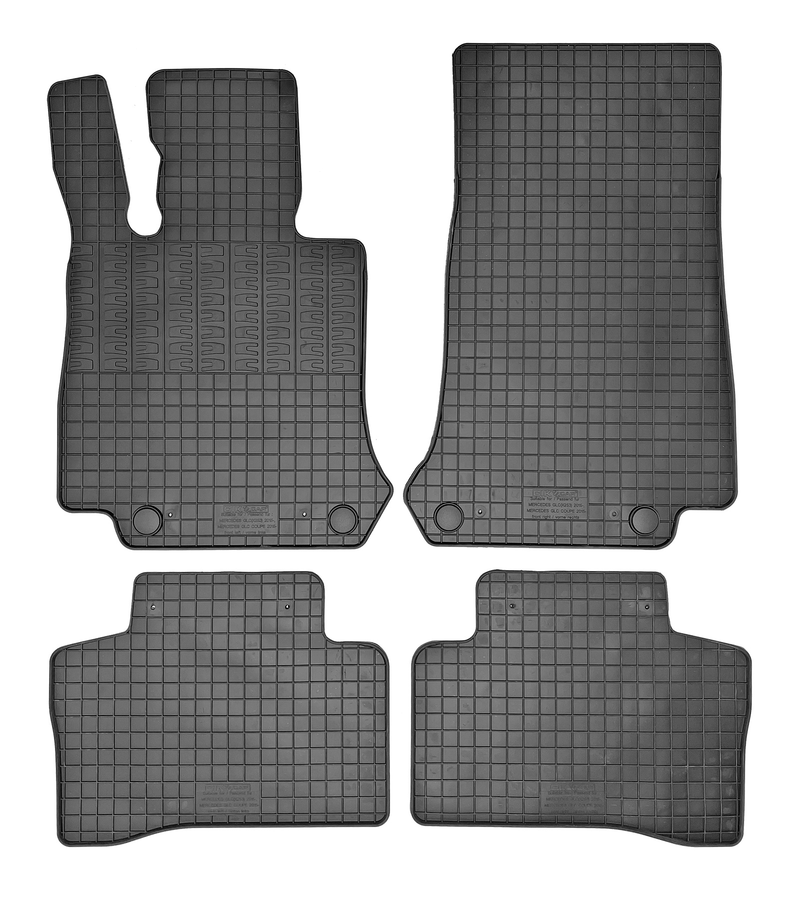 Set covorase auto din cauciuc Mercedes Clasa GLC (X253) SUV/ GLC Coupe (C253 ) 2015-2022, Negre
