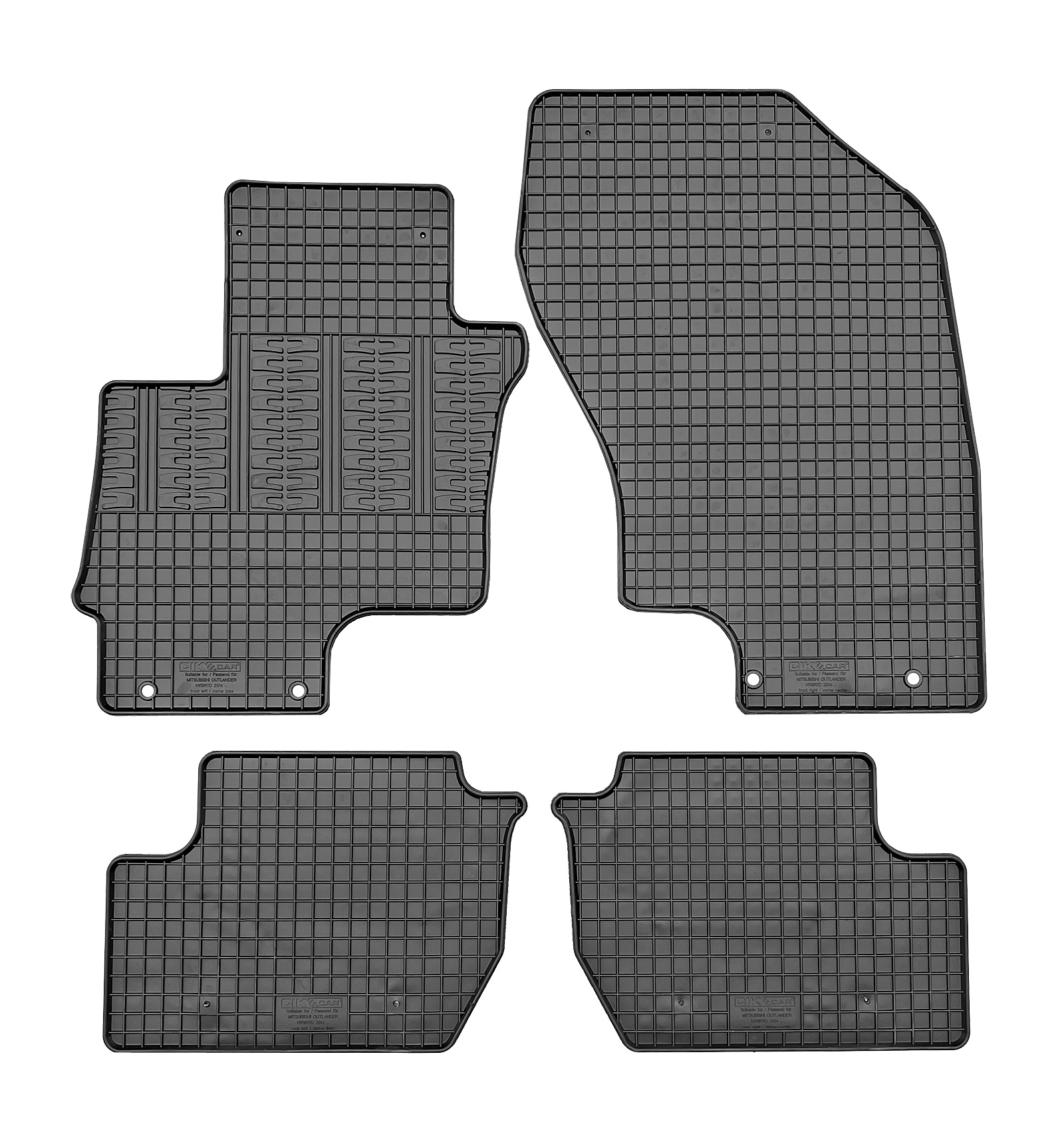 Set covorase auto din cauciuc Mitsubishi Outlander 3 (GG/ GF) 2014-, Hybrid, Negre