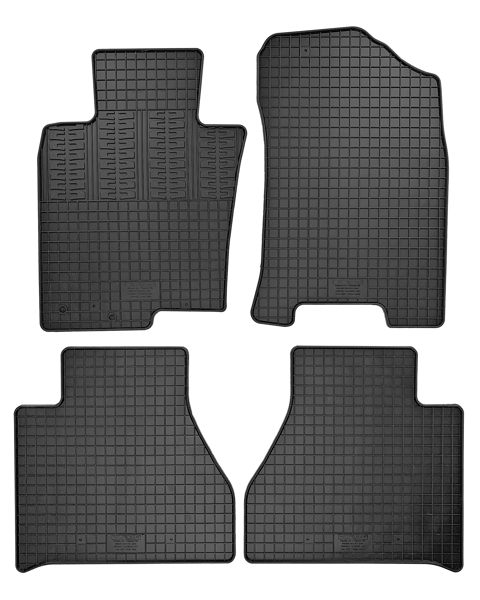 Set covorase auto din cauciuc Nissan Navara 2016-; Renault Alaskan 2016-, Negre