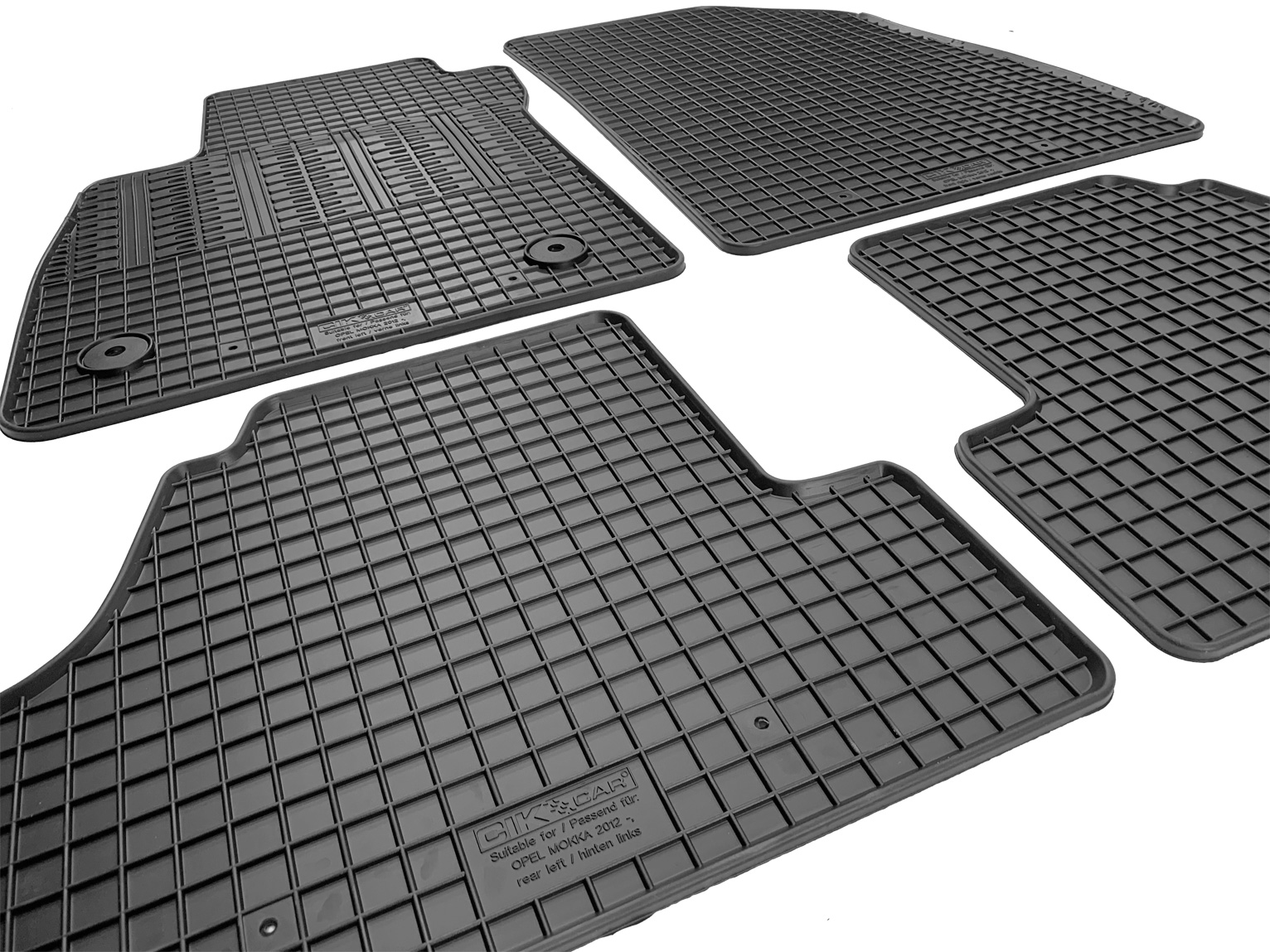 Set covorase auto din cauciuc Opel Mokka 2012-2016; Chevrolet Trax 2013-2022, Negre