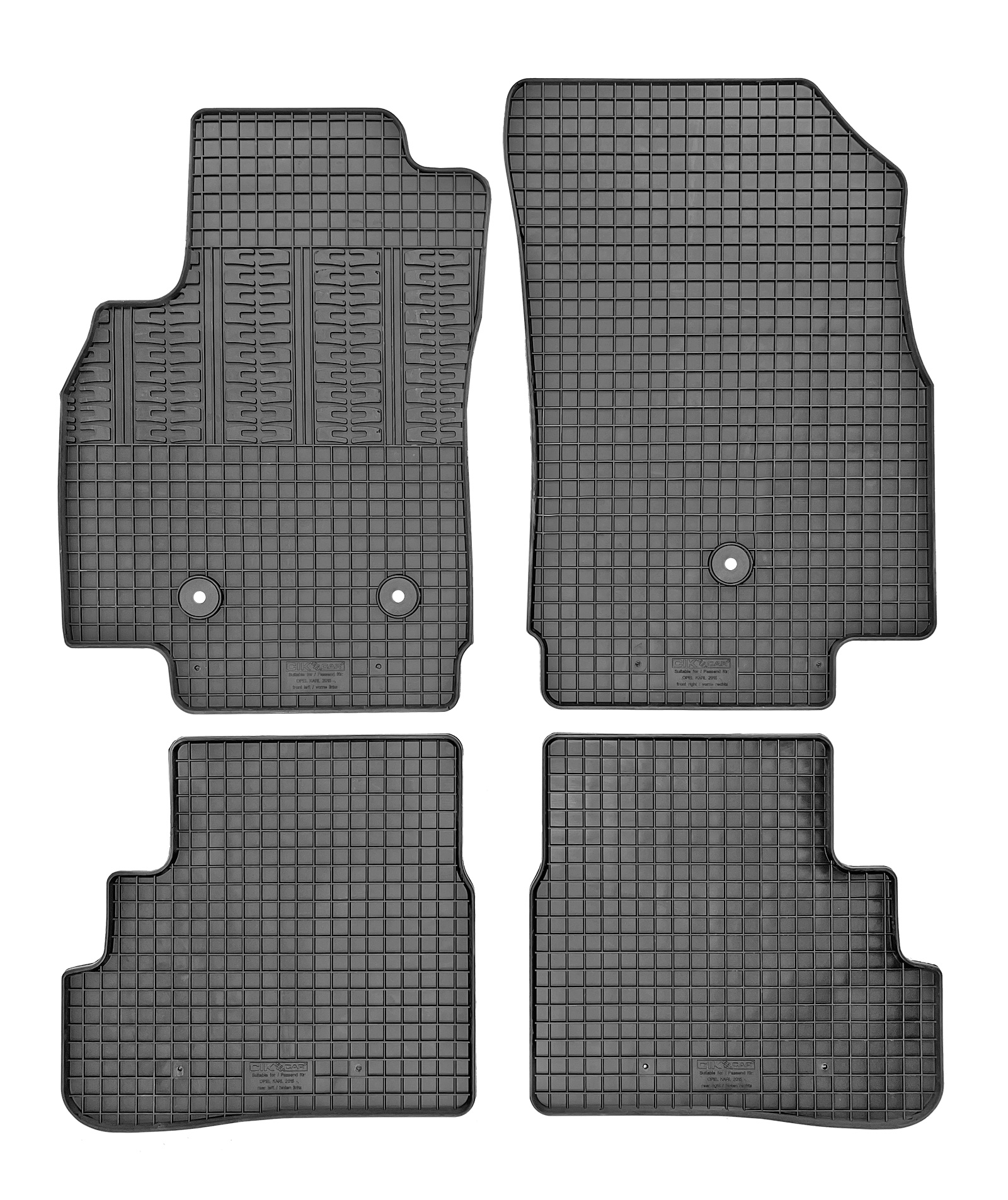 Set covorase auto din cauciuc Opel Karl 2015-2019, Negre