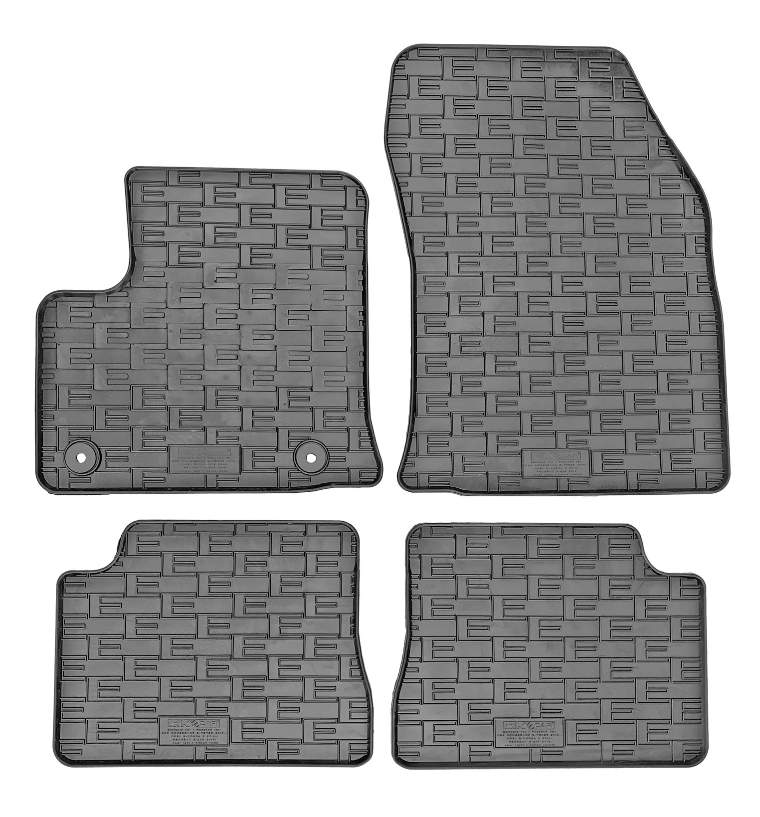 Set covorase auto din cauciuc Opel E- Corsa F 2019-; Peugeot E-208 2 2019-; DS3 Crossback E-Tense 2019-; Lancia Ypsilon (L21) 2024- Electric, Negre