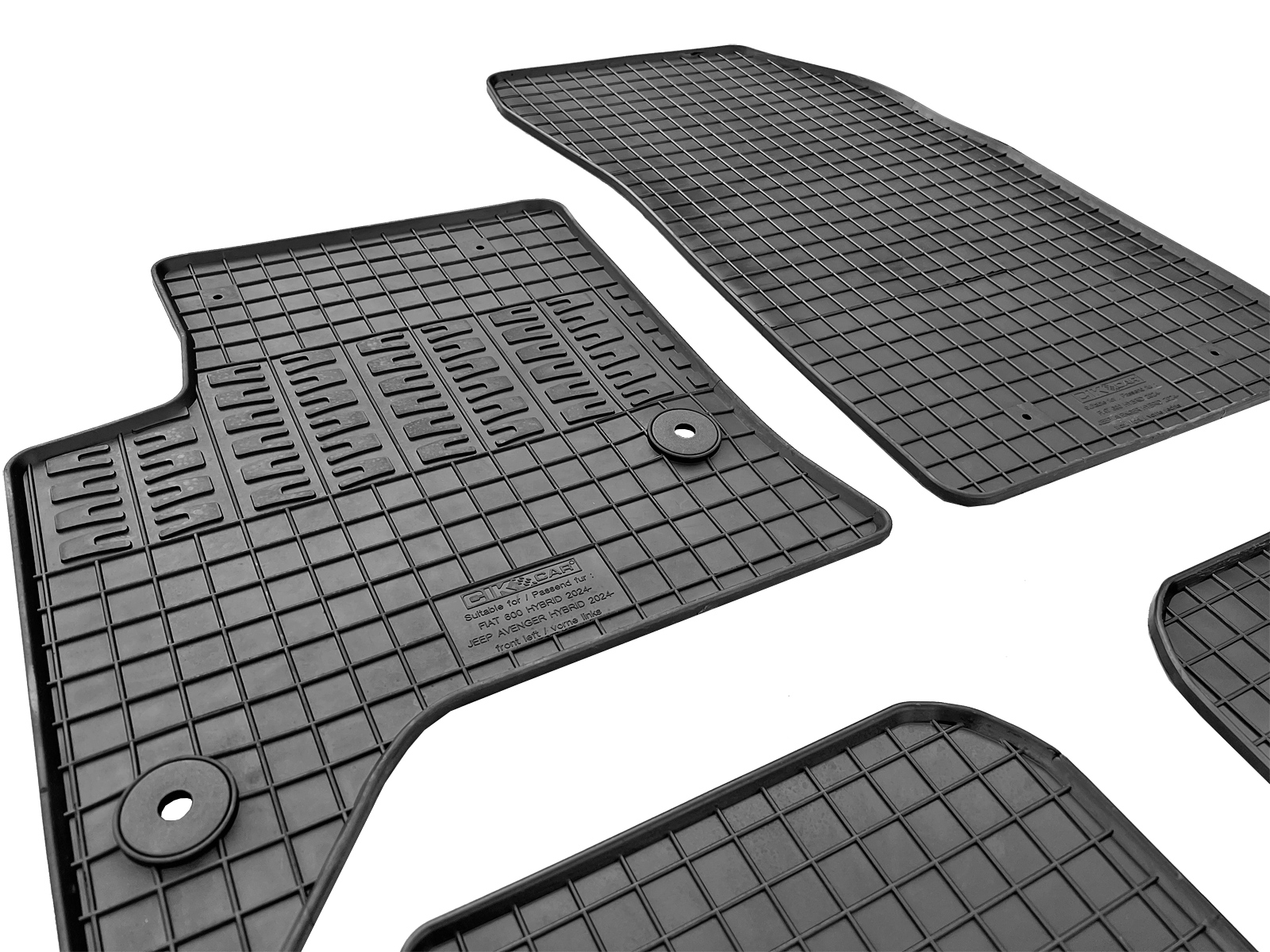 Set covorase auto din cauciuc Opel Corsa F 2024- Hybrid; Opel Mokka 2024- Hybrid; Citroen C4 2024- Hybrid; Peugeot 208 2 2024- Hybrid; Peugeot 2008 2 2024- Hybrid; DS3 Crossback 2024- Hybrid; Lancia Ypsilon 2024- Hybrid, Negre