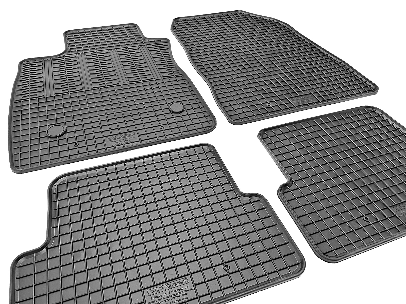 Set covorase auto din cauciuc Renault Clio 4 2012-2019; Renault Captur 2013-2020, Negre