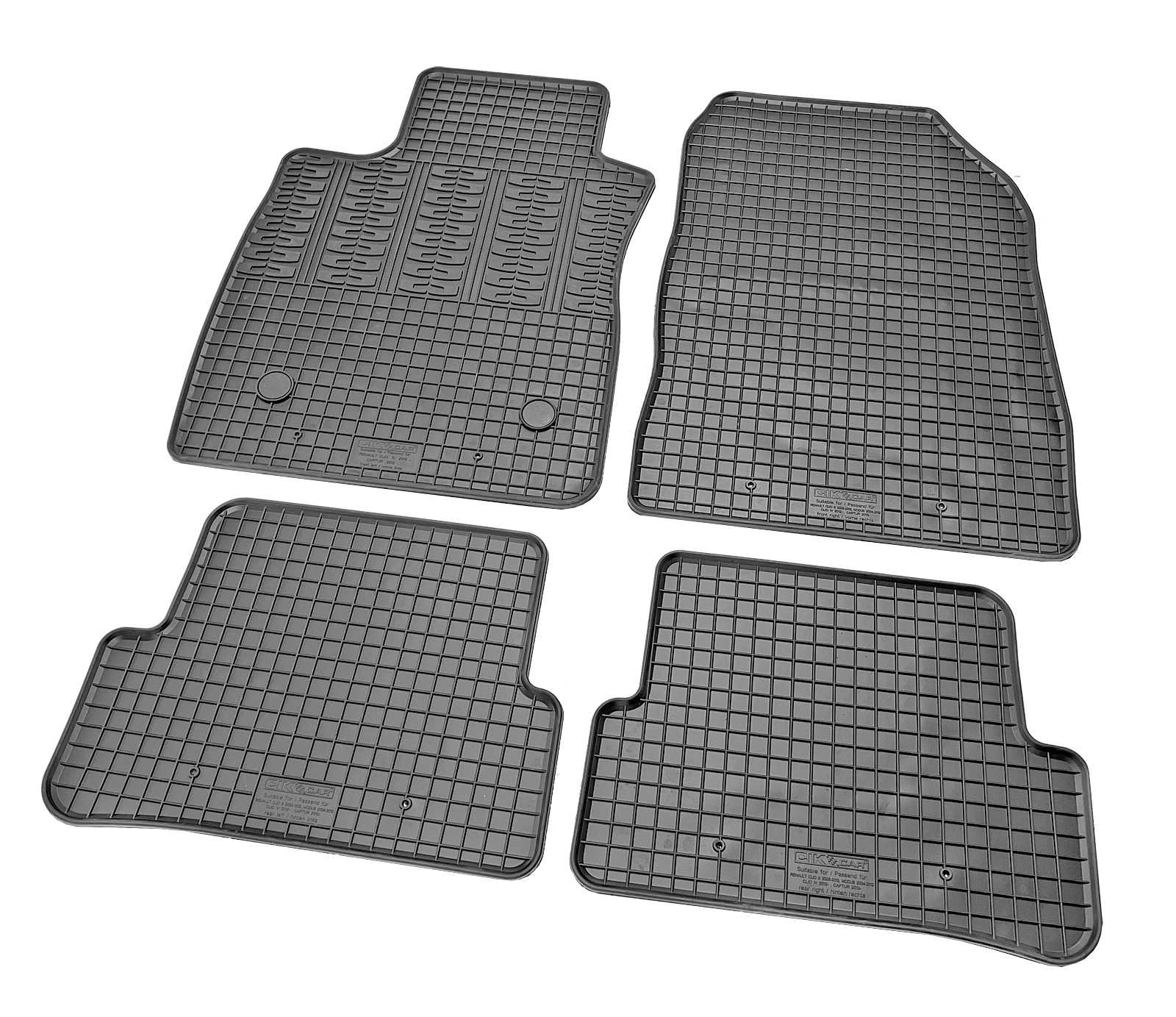Set covorase auto din cauciuc Renault Clio 4 2012-2019; Renault Captur 2013-2020, Negre