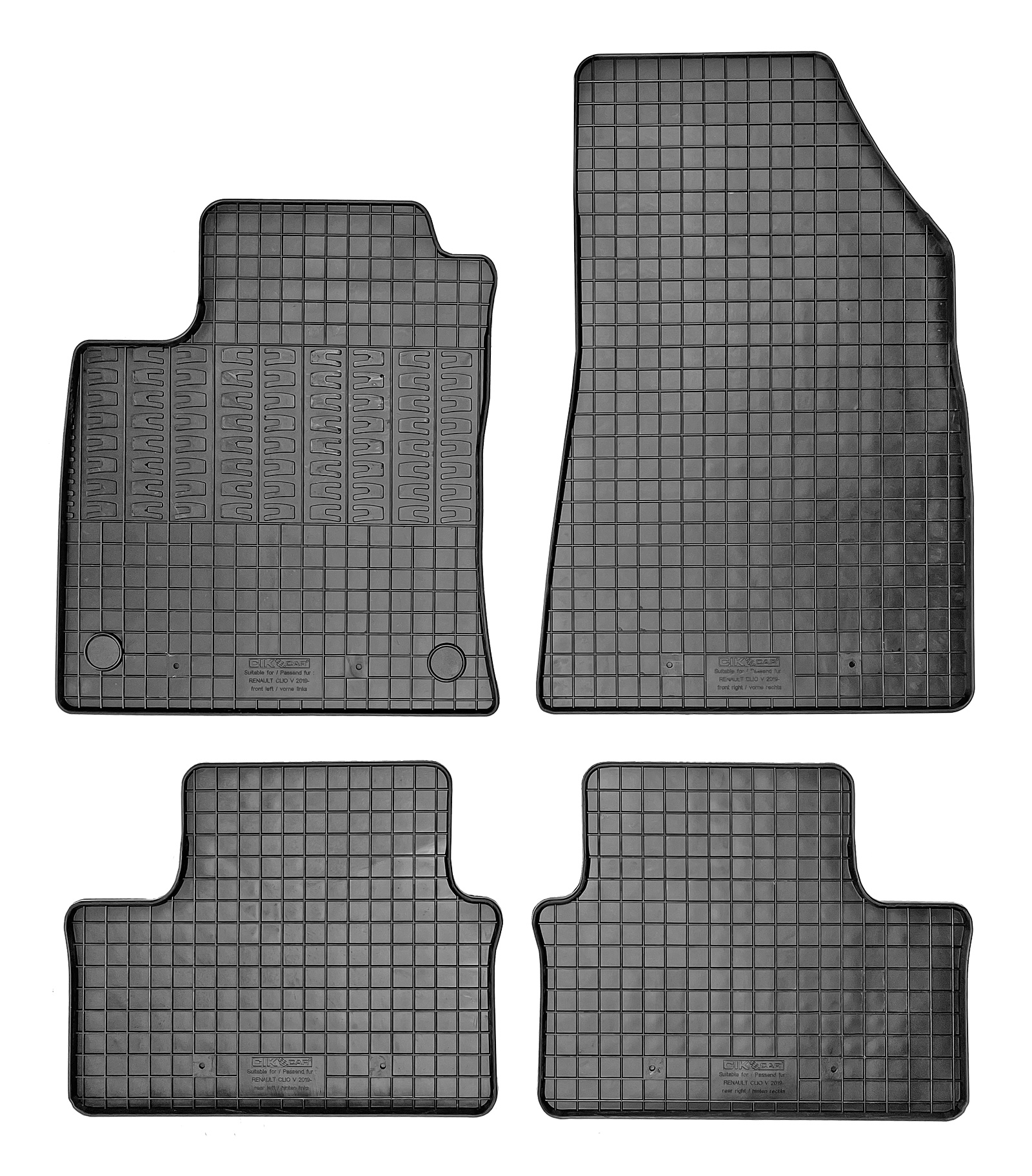 Set covorase auto din cauciuc Renault Clio 5 2019-; Clio 5 Hybrid 2020-; Mitsubishi Colt 2024-, Negre