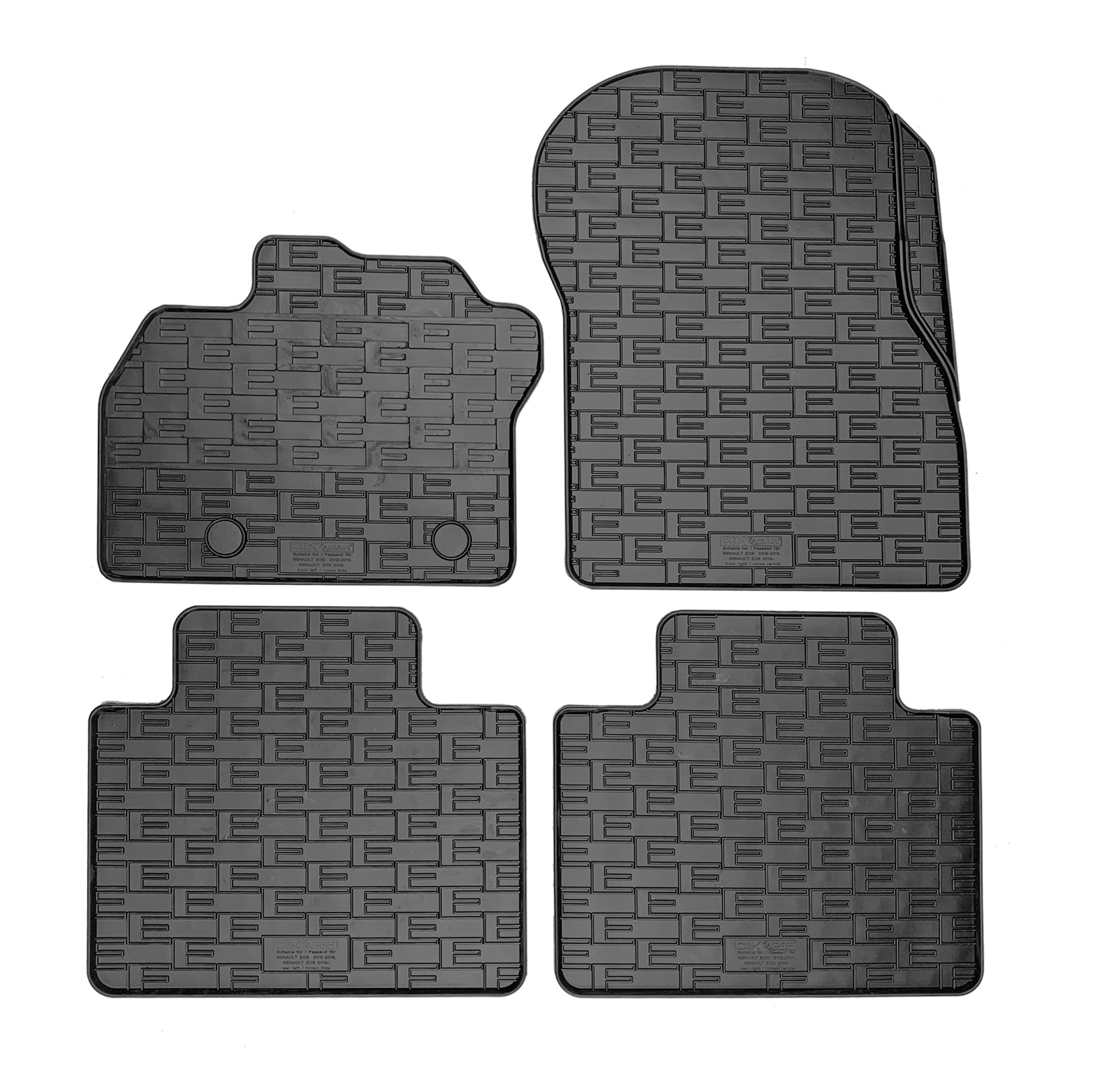 Set covorase auto din cauciuc Renault Zoe 2012-2018; 2019-, Negre