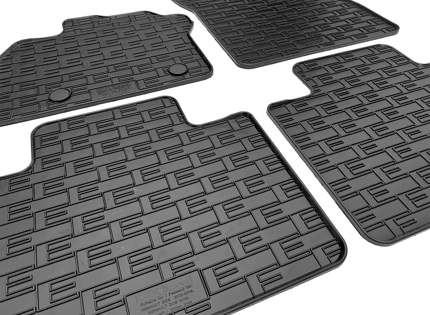 Set covorase auto din cauciuc Renault Zoe 2012-2018; 2019-, Negre
